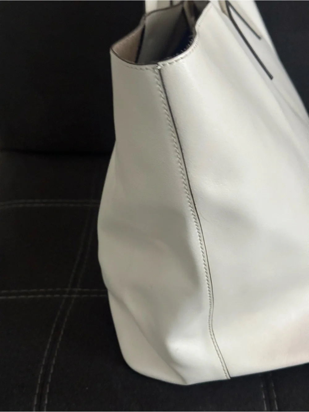 Michael Kors Cream Leather Tote with Top Handles